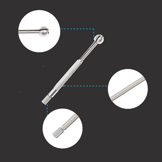 Beslands Hole Gauge Set, 1/8" to 1/2" Range, Telescoping Bore Gauge, Ball Type Small Telescopic Gage, 4 Pcs Full Round, inch/mm, High Precision (1/8" to 1/2")