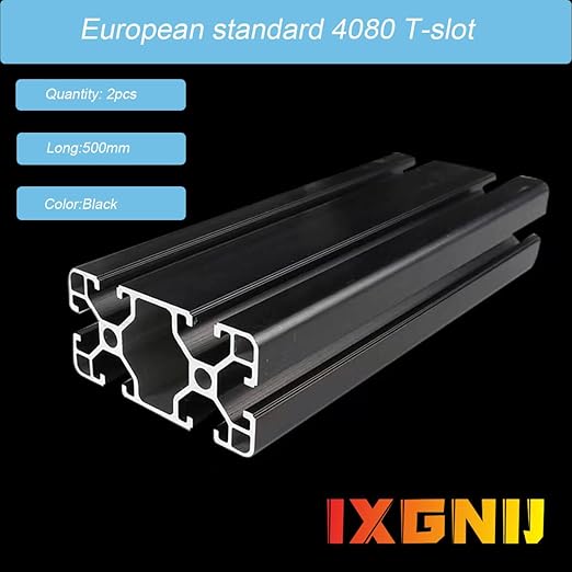 4080 T Slot Aluminum Extrusion for 3D Printer Parts and CNC DIY Black 500mmX2