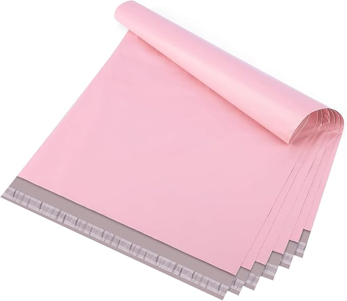 Metronic Poly Mailers 24x24 50 Pack, Strong Adhesive Envelopes, Waterproof Poly Bags for Shipping, Large Bags Light Pink
