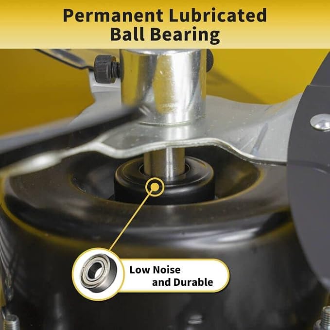 HiCFM 24 inch Enclosed Motor Drum Fan with TEAO Sealed Powerful 1/3HP Motor, 9 Feet Cord, 9200 CFM 2-Speeds High Velocity, safety yellow Shop Fan, 180 Degree Tilting, Move Much Air, UL Approved