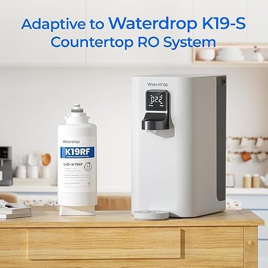 Waterdrop K19RF Filter, Replacement for K19-S and K19-H Countertop Reverse Osmosis System, 12-Month Lifetime | 6 Stage Filtration, Long Filter Lifespan, Easy and Quick Filter Replacement, Countertop Reverse Osmosis Filter