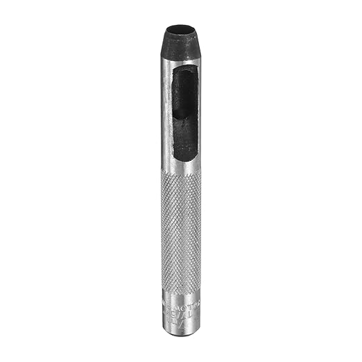 HARFINGTON Leather Round Hole Punch, 7mm Hollow Hole Puncher Cutter Carbon Steel Circle Hole Punching Cutting Tool for Belt/DIY Leather Craft