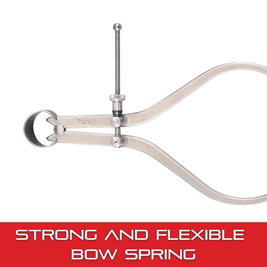 Starrett 79 Series "Yankee" Spring-Type Outside Calipers with Flat Legs and Quick-Spring Nut - Hardened Fulcrum Stud, Spring Joint Type, 12" Size and Capacity - 79B-12
