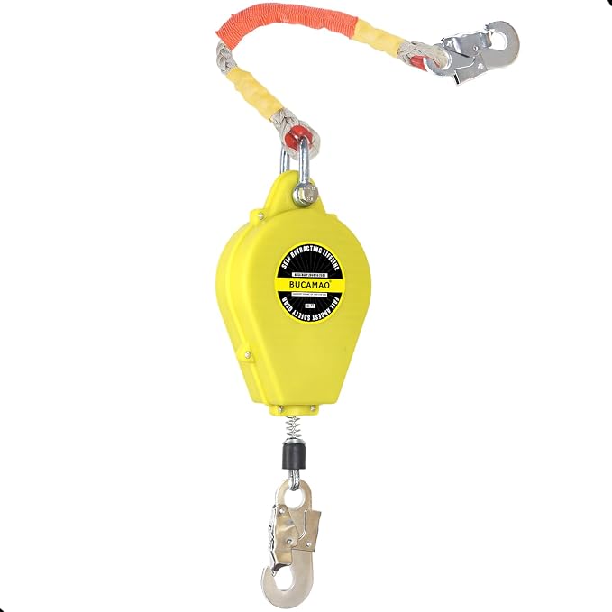 23FT Self Retracting Lifeline, BUCAMAO Steel Wire Retractable Lanyard | Srl Fall Protection, Retractable Safety Lanyard, Safety Harness Yoyo, Safety Harness Fall Protection Kit, Fall Arrestor
