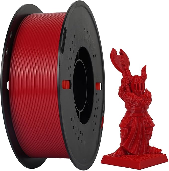Kingroon PETG 3D Printer Filament, Dimensional Accuracy +/- 0.03 mm, 1 kg Spool(2.2lbs), 1.75 mm, Red