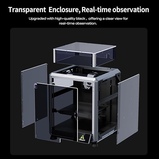 Creality Black Transparent K2 SE/ K1 SE Enclosure, Dustproof Cover Tent Constant Temperature Noise Reduce for K1 SE K2 SE 3D Printer Support ABS PETG Filament Printing