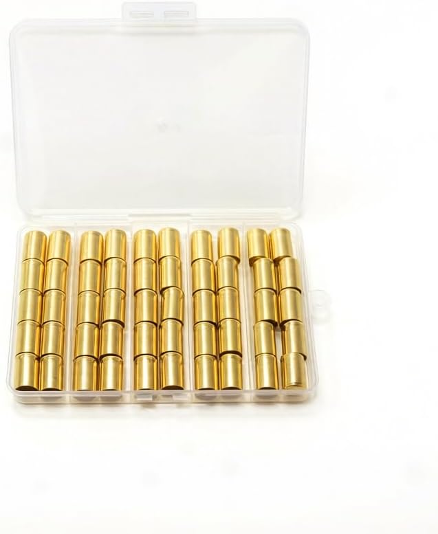 50PCS Hose Ferrules Brass Fitting, Hose Repair Kit for Oxygen and Acetylene1/4" I.D. Welding Hoses, Repair Ferrules for Air Hoses Acetylene Hose, Use with Crimper Tool Kit