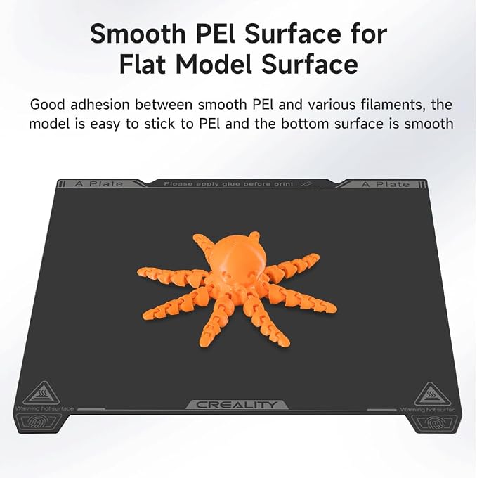 Creality Official K1 Max Build Plate PEI Sheet, 315x310mm Smooth Removable Flexible Spring Surface Excellent Heat Resistance Heated for Ender 3 S1 Plus/K1 Max/Ender 3 V3 Plus(Without Magnetic Base)