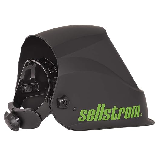 Sellstrom Welding Helmet, S26200 - Advantage Plus Series with ADF, Lightweight, Ergonomic, Nylon Shell, Blue Lens Technology, Weld and Grind Modes, Black and Green