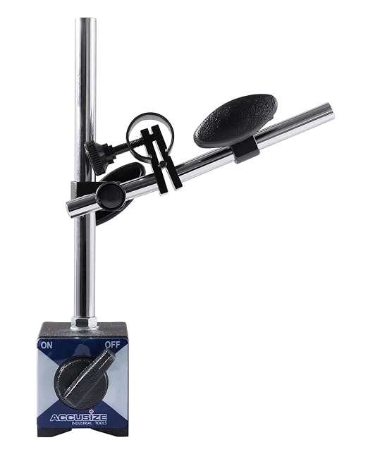 Accusize Magnetic Base, 110 lb Pull, Fine Adjustment (Pack of 4) | On/Off Switch, V-Groove Bottom, M8 x 1.25 mm Tapped Hole, 2.28" x 1.96" x 2.16", VMP_P900-S301FBA_4_PK