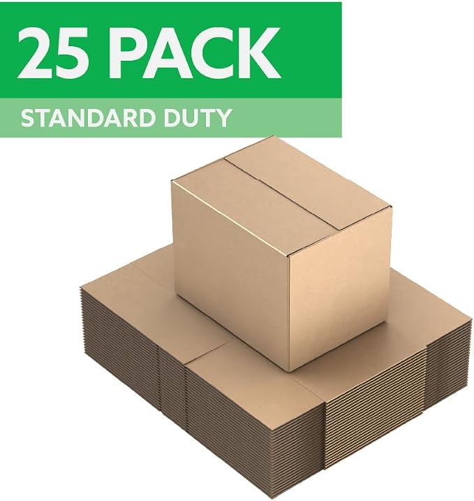 16"x12"x12" Shipping Boxes, Corrugated Cardboard Moving & Packing Boxes for Shipping, Storage and Packaging, Bundle of 25