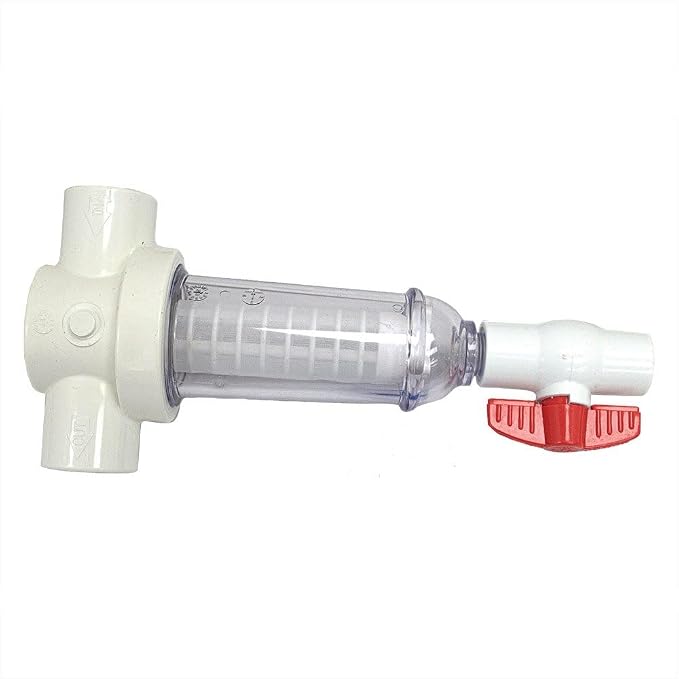 Merrill MFG 1-Inch Spin Down Sediment Water Filter, PVC T-Style with 100 Mesh Screen for Well and Irrigation Filtration