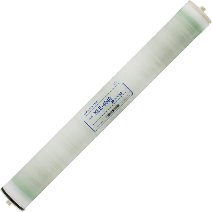 Max Water XLE-4040 Reverse Osmosis 4" x 40" RO Membrane, 2600 GPD | XLE 4040 For Water Purification Desalination Commercial, Industrial, Agricultural, Salt Rejection 99%