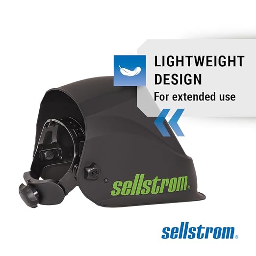 Sellstrom Welding Helmet, S26200 - Advantage Plus Series with ADF, Lightweight, Ergonomic, Nylon Shell, Blue Lens Technology, Weld and Grind Modes, Black and Green
