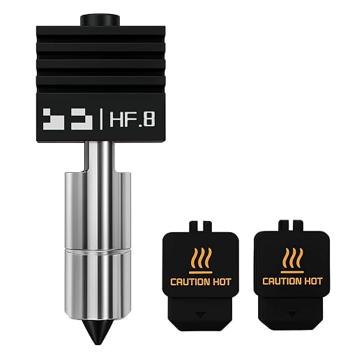 Bamboo Lab Upgraded H2S/H2D High-Speed Extrusion Hotend with Hardened Steel Nozzle – Enhanced Flow Rapid-Melt Design – Compatible with Bambu Lab H2D / H2S / H2D Laser 3D Printers (0.8mm)