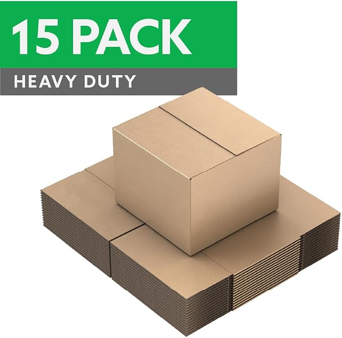 20"x20"x15" Heavy Duty Shipping Boxes, Corrugated Cardboard Moving & Packing Boxes for Shipping, Storage and Packaging, Bundle of 15