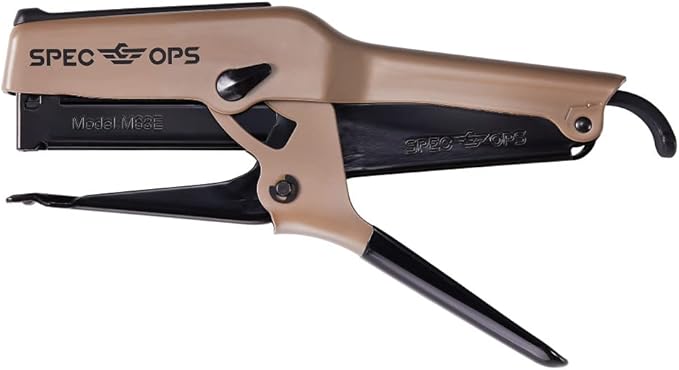 Spec Ops Tools Elite Duty Plier Stapler for Packaging, All-Metal, Compatible with 7/16" Crown, 1/4" and 3/8" Leg Length Staples, 50 Sheet Capacity