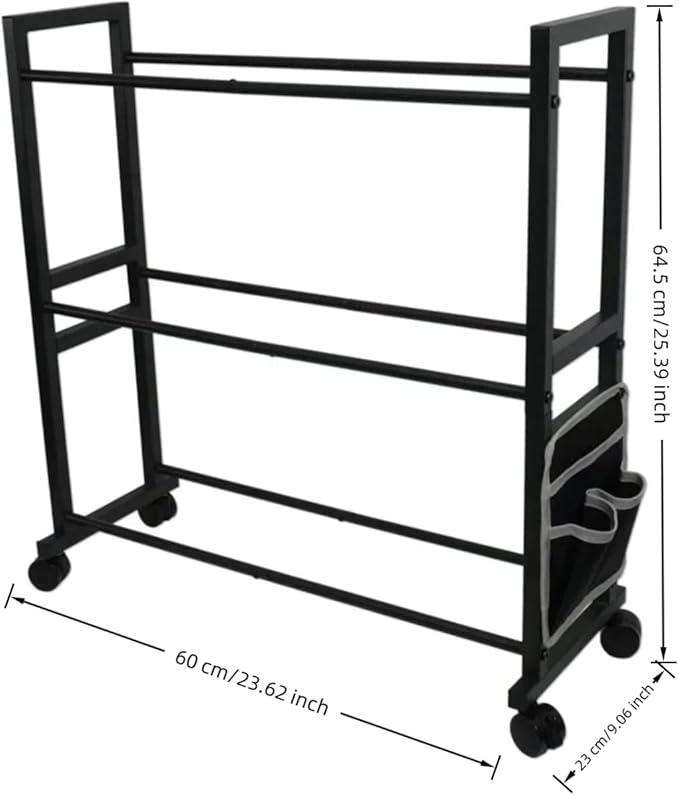 3D Printer Filament Storage Rack with Wheels,3 Tier Holds 24 Spools | Heavy Duty Carbon Steel Filament Rack, with Side Tool Bag, Spool Holder for 3D Printing Home Studio