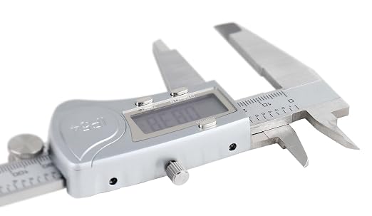 Accusize Industrial Tools Digital Caliper, 0-8''/0-200 mm Range by 0.0005''/0.01 mm Resolution, Large LCD, Ip54 Water Resistant, 2015-0200 | IP54 Water-Resistant, Stainless Steel, 0.0005 in/0.01 mm Resolution, ±0.03 mm Accuracy