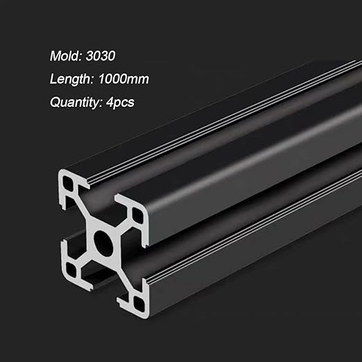 3030 T Slot Aluminum Extrusion for 3D Printer Parts and CNC DIY Black 1000mmX4
