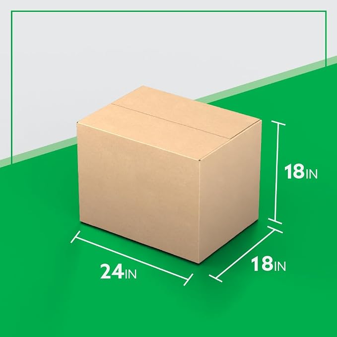 24"x18"x18" Heavy Duty Shipping Boxes, Corrugated Cardboard Moving & Packing Boxes for Shipping, Storage and Packaging, Bundle of 15