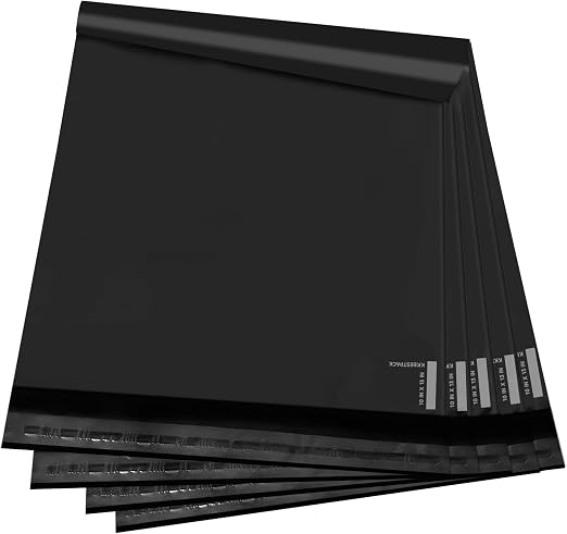 KKBESTPACK Large Poly Mailers 10x13 Shipping Bags for Small Business – Self Sealing Package Envelopes (10 x 13,Black),100 Count (Pack of 10)