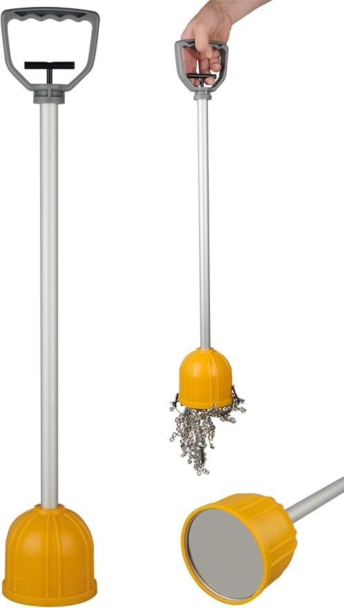 ULIBERMAGNET Magnetic Bulk Lifter, 29inch Long Reach Magnetic Pickup Tool with Quick Release, Yard Pull Magnet Sweeper, Metal Manual Magnetic Swarf Tool with Extended Handle for Nails, Screws, Nut