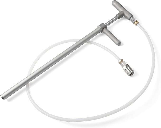 Manual Grease Gun, 495mm Overall Length, 10mm OD Nylon Hose, R1/4 Straight Connector & 11.8mm Quick Coupler, Lightweight Hand Grease Pump for Machinery Lubrication
