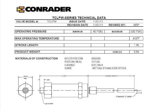 Throttle Control Mechanism for Gas Engine Air Compressors, Cable Whip Style (8HP - 16HP Engines, 12" Throttle Control Cable)