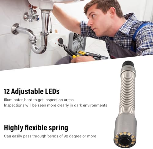 Sewer Inspection Camera 23mm IP68 12 LED Lights 15mm Thread Diameter Pipe Drain Endoscope Accessory