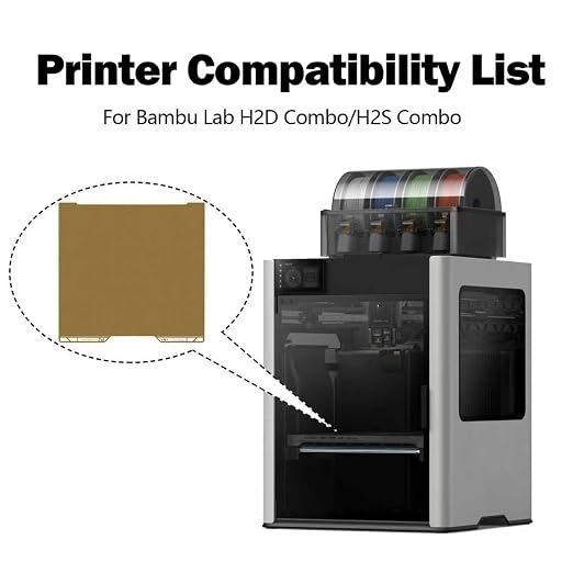 H2D/H2S Double Sided Textured Build Plate for Bambu Lab 3D Printer (Gold) | 355x346mm PEI Sheet, Spring Steel Flexible Platform, Glue-Free Printing Heated Bed, Strong Adhesion, Resists Warping