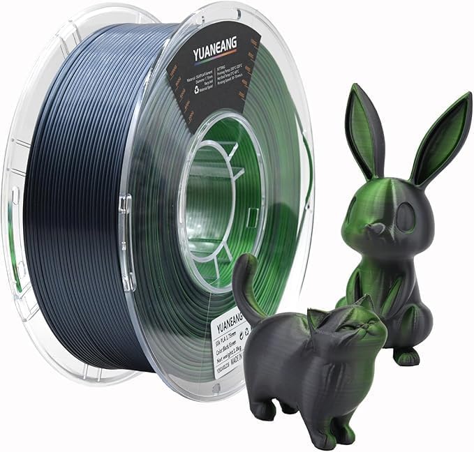 PLA Filament 1.75mm, ±0.03mm Precision, Silk Dual-Color Gradient PLA, 1kg Spool (2.2 lbs), 16-Pack Multicolor Bundle