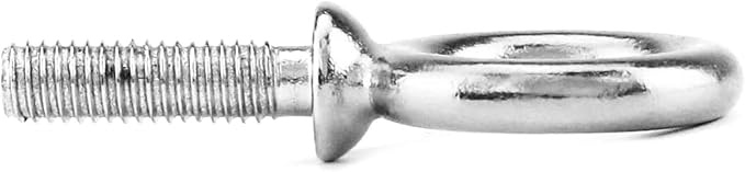 QWORK Eye Bolt, 10 Pack 3/8" x 1-1/4" UNC Marine Grade Stainless Steel Lifting Ring Threaded Eyebolts