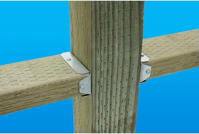 Simpson Strong-Tie FB24Z Fence Rail Bracket - 1-9/16-in. x 3-3/8-in., for 2x4 Lumber, Durable ZMAX Galvanized 20-Gauge Steel Construction, Versatile Fastener-Ready Design