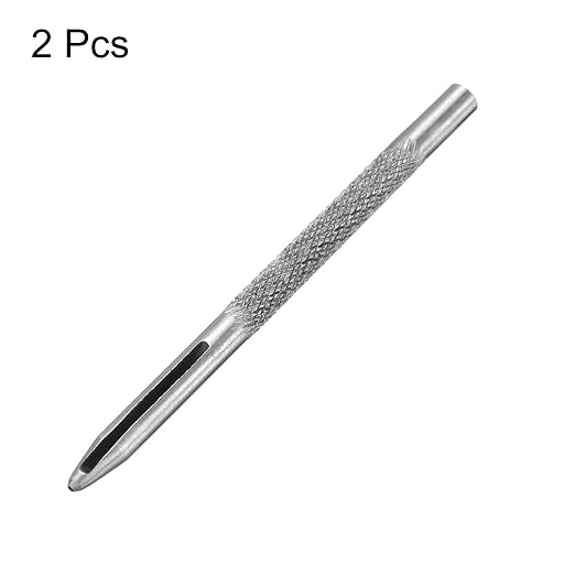 HARFINGTON 2pcs Leather Round Hole Punch, 1mm Hollow Hole Puncher Cutter Carbon Steel Circle Hole Punching Cutting Tool for Belt/DIY Leather Craft