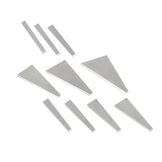 findmall 10 Pcs Accuracy Angle Block Set Machinist Tool 1°- 30°Lathes Milling Ground Gauge Inspection Block Set