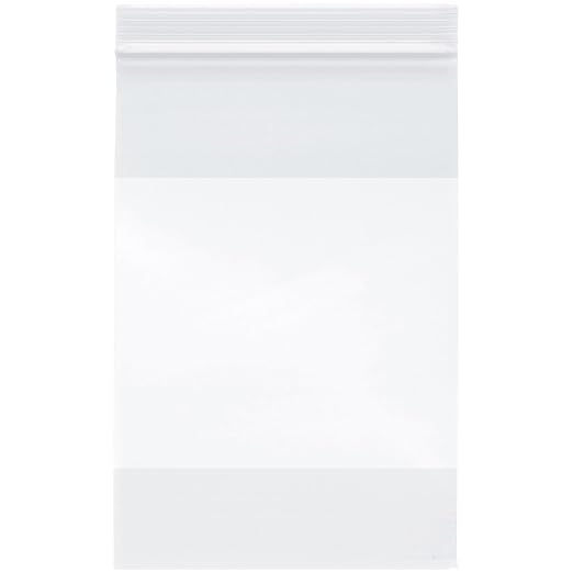 Plymor 6" x 9" (Pack of 500), 4 Mil with White-Block Heavy Duty Zipper Reclosable Plastic Bags