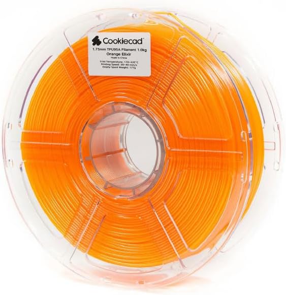 Cookiecad TPU Filament 1.75mm 1kg Iridescent Glitter 3D Printer Filament - Orange Elixir TPU