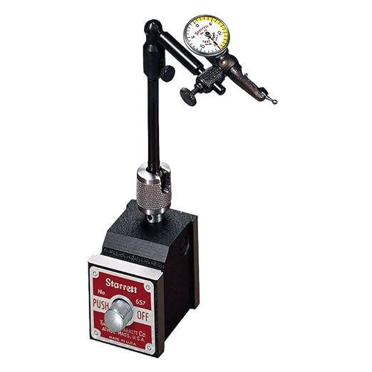 Starrett Magnetic Base Indicator Holder Set with Swivel Post Assembly and Adjustable Gage Holding Rod - Ideal for Professionals and DIY Home Improvement - 657B