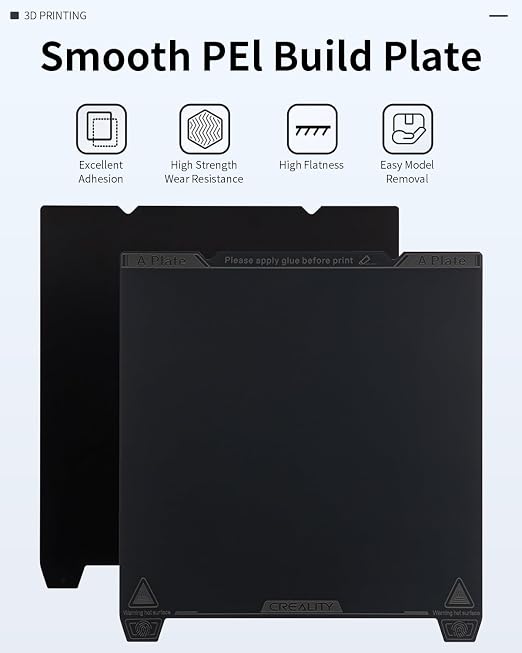 Creality Official K1 Build Plate Smooth Surface 235x235mm PEI Sheet Flexible Removable Spring Steel Bed Plate for Ender 3 V3/3V3 SE/3V3 KE/3 S1/3 S1 Pro/5 S1/CR-10SE (Without Magnetic Base)