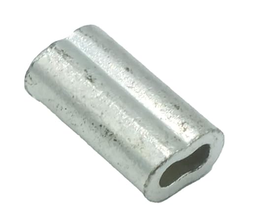 MIL-SPEC Tin Plated Copper Swage Sleeves Clip & Ferrules (5/16 inch) – Oval Duplex Wire Rope Cable Crimping Loop Fittings (Pack of 5)