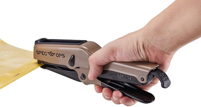 Spec Ops Tools Elite Duty Plier Stapler for Packaging, All-Metal, Compatible with 7/16" Crown, 1/4" and 3/8" Leg Length Staples, 50 Sheet Capacity