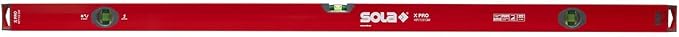 SOLA LSX59 X PRO Aluminum Box Profile Spirit Level with 3 60% Magnified Vials, 59-Inch