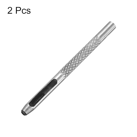 HARFINGTON 2pcs Leather Round Hole Punch, 3mm Hollow Hole Puncher Cutter Carbon Steel Circle Hole Punching Cutting Tool for Belt/DIY Leather Craft