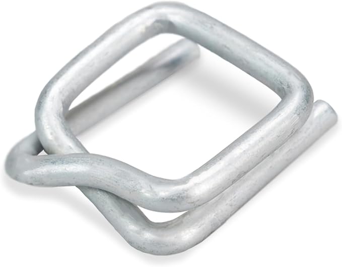 Cord Strapping Buckles 3/4", Pack of 100 - Heavy-Duty Wire Buckles with Galvanized Coating for Соmposite Cord Strap - Reusable and Superior Breaking Strength Metal Buckle by IDL Packaging