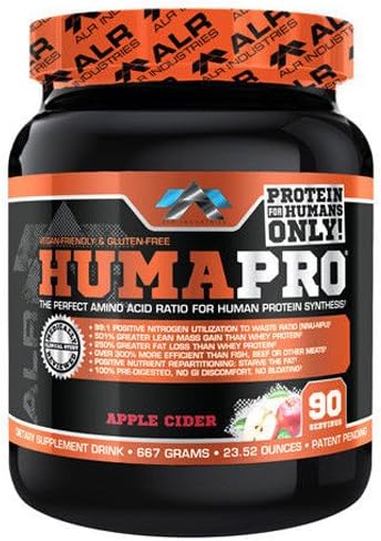 ALR Industries Humapro, Protein Matrix Formulated for Humans, Waste Less. Gain Lean Muscle, Apple Cider - 667g(23.52 oz)