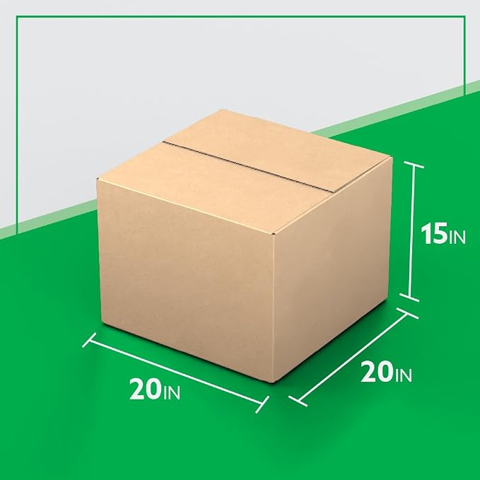20"x20"x15" Shipping Boxes, Corrugated Cardboard Moving & Packing Boxes for Shipping, Storage and Packaging, Bundle of 25