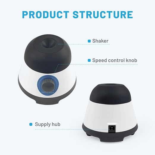 Mini Vortex Mixer with Touch Start Function, Lab Mixing, Nail Polish,Eyelash Adhesives and Acrylic Paints Mixing, Lab Vortexer for Tubes,Include 50 pcs Stainless Steel Mixing Balls