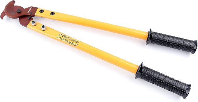 Cable Cutter,Knoweasy LK-250 Wire Rope Cutter and Heavy Duty Wire Cutter with Long Labor Saving Arms for Copper Aluminum Wire up to 250mm²
