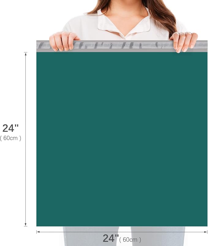 Fuxury Large Poly Mailers 24x24 Inch 50 Pcs, Waterproof XL Shipping Bags for Clothing, Strong Adhesive Packaging Shipping Envelopes, Self Sealing Mailers Plastic Mailing Bags for Business,Forest Green
